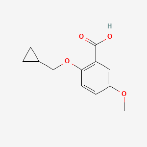 molecular formula C12H14O4 B7863588 2-(Cyclopropylmethoxy)-5-methoxybenzoic acid 