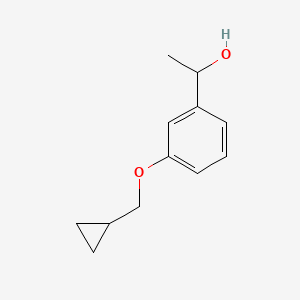 molecular formula C12H16O2 B7863591 1-[3-(Cyclopropylmethoxy)phenyl]ethan-1-ol 