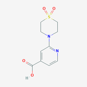 molecular formula C10H12N2O4S B7863643 2-(1,1-Dioxo-1lambda6-thiomorpholin-4-yl)pyridine-4-carboxylic acid 
