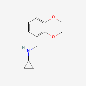 molecular formula C12H15NO2 B7863649 Cyclopropyl-(2,3-dihydro-benzo[1,4]dioxin-5-ylmethyl)-amine 