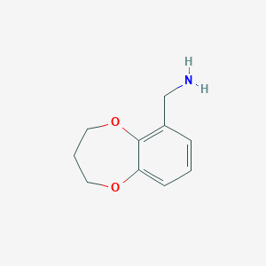 molecular formula C10H13NO2 B7863657 3,4-dihydro-2H-1,5-benzodioxepin-6-ylmethanamine 