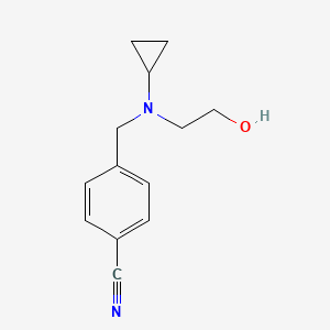 molecular formula C13H16N2O B7863764 4-{[Cyclopropyl-(2-hydroxy-ethyl)-amino]-methyl}-benzonitrile 
