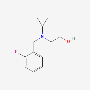 molecular formula C12H16FNO B7863787 2-[Cyclopropyl-(2-fluoro-benzyl)-amino]-ethanol 