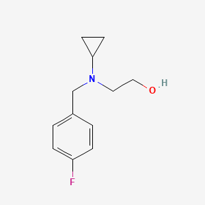 molecular formula C12H16FNO B7863826 2-[Cyclopropyl-(4-fluoro-benzyl)-amino]-ethanol 