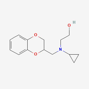molecular formula C14H19NO3 B7863834 2-[Cyclopropyl-(2,3-dihydro-benzo[1,4]dioxin-2-ylmethyl)-amino]-ethanol 