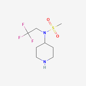 molecular formula C8H15F3N2O2S B7863883 N-(Piperidin-4-yl)-N-(2,2,2-trifluoroethyl)methanesulfonamide 