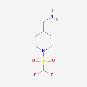 molecular formula C7H14F2N2O2S B7863892 (1-((Difluoromethyl)sulfonyl)piperidin-4-yl)methanamine 