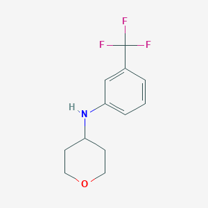 molecular formula C12H14F3NO B7863915 N-[3-(trifluoromethyl)phenyl]oxan-4-amine 