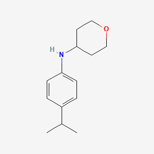 molecular formula C14H21NO B7863931 N-(4-isopropylphenyl)tetrahydro-2H-pyran-4-amine 