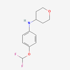 molecular formula C12H15F2NO2 B7863939 N-[4-(difluoromethoxy)phenyl]oxan-4-amine 