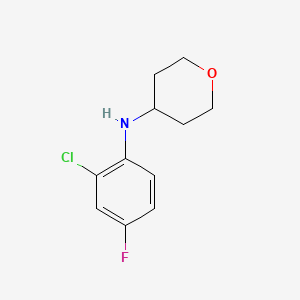 molecular formula C11H13ClFNO B7863957 N-(2-chloro-4-fluorophenyl)oxan-4-amine 