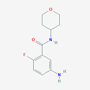 molecular formula C12H15FN2O2 B7863986 5-Amino-2-fluoro-N-(tetrahydro-pyran-4-yl)-benzamide 