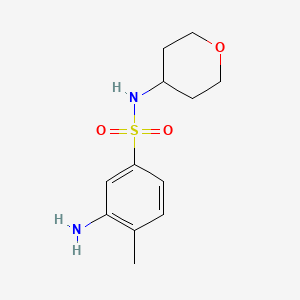 molecular formula C12H18N2O3S B7863990 3-Amino-4-methyl-N-(tetrahydro-2H-pyran-4-yl)benzenesulfonamide 