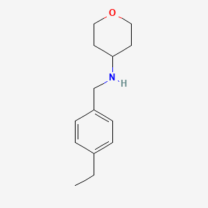 molecular formula C14H21NO B7863995 N-[(4-ethylphenyl)methyl]oxan-4-amine 