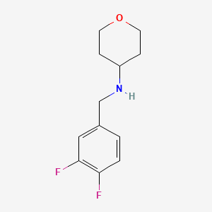 molecular formula C12H15F2NO B7863998 N-[(3,4-difluorophenyl)methyl]oxan-4-amine 