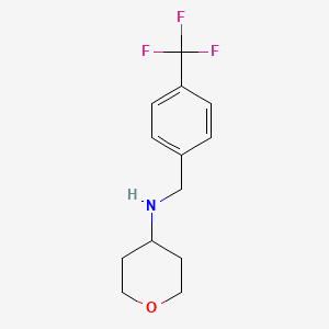 molecular formula C13H16F3NO B7864000 N-{[4-(Trifluoromethyl)phenyl]methyl}oxan-4-amine 