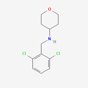 molecular formula C12H15Cl2NO B7864009 N-[(2,6-dichlorophenyl)methyl]oxan-4-amine 