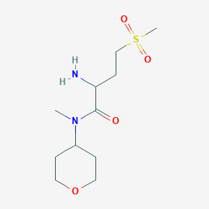 molecular formula C11H22N2O4S B7864060 2-Amino-N-methyl-4-(methylsulfonyl)-N-(tetrahydro-2H-pyran-4-yl)butanamide 