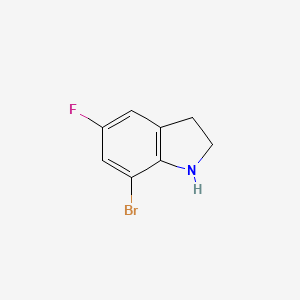 molecular formula C8H7BrFN B7864075 7-Bromo-5-fluoroindoline 