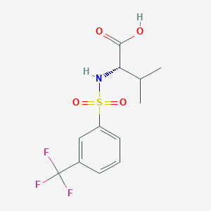 molecular formula C12H14F3NO4S B7864091 ((3-(三氟甲基)苯基)磺酰基)缬氨酸 
