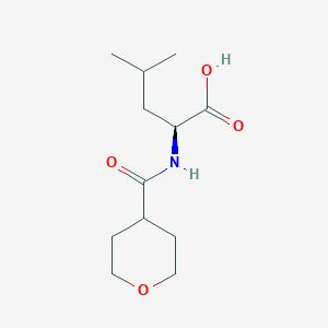 molecular formula C12H21NO4 B7864103 (2S)-4-methyl-2-[(oxan-4-yl)formamido]pentanoic acid 