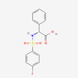 molecular formula C14H12FNO4S B7864139 (2R)-{[(4-fluorophenyl)sulfonyl]amino}(phenyl)acetic acid CAS No. 117309-48-5