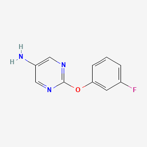 molecular formula C10H8FN3O B7864240 2-(3-Fluorophenoxy)pyrimidin-5-amine 