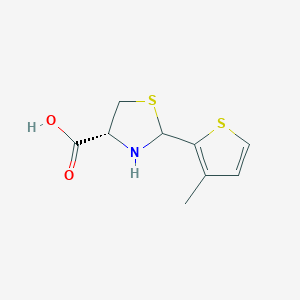 molecular formula C9H11NO2S2 B7864255 2-(3-Methyl-2-thienyl)-1,3-thiazolidine-4-carboxylic acid 