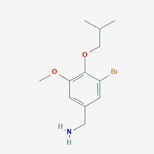 molecular formula C12H18BrNO2 B7864403 1-[3-Bromo-5-methoxy-4-(2-methylpropoxy)phenyl]methanamine 