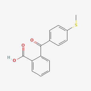 molecular formula C15H12O3S B7864422 2-((4-Methylthio)benzoyl)benzoic acid 