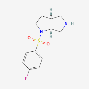 molecular formula C12H15FN2O2S B7864497 cis-1-((4-Fluorophenyl)sulfonyl)octahydropyrrolo[3,4-b]pyrrole 