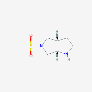 molecular formula C7H14N2O2S B7864544 (3aS,6aS)-5-(Methylsulfonyl)octahydropyrrolo[3,4-b]pyrrole 