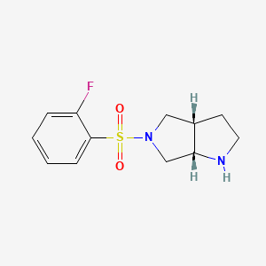 molecular formula C12H15FN2O2S B7864556 cis-5-((2-Fluorophenyl)sulfonyl)octahydropyrrolo[3,4-b]pyrrole 