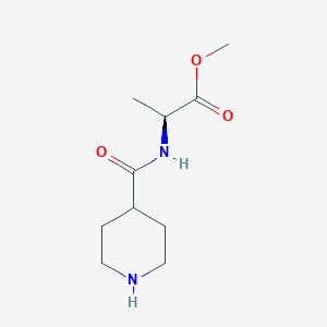 molecular formula C10H18N2O3 B7864557 Methyl (2S)-2-[(piperidin-4-yl)formamido]propanoate 