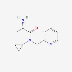 molecular formula C12H17N3O B7864625 (S)-2-Amino-N-cyclopropyl-N-pyridin-2-ylmethyl-propionamide 