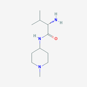 molecular formula C11H23N3O B7864774 (S)-2-Amino-3-methyl-N-(1-methyl-piperidin-4-yl)-butyramide 