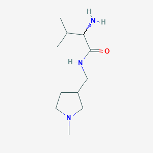 molecular formula C11H23N3O B7864814 (S)-2-Amino-3-methyl-N-(1-methyl-pyrrolidin-3-ylmethyl)-butyramide 
