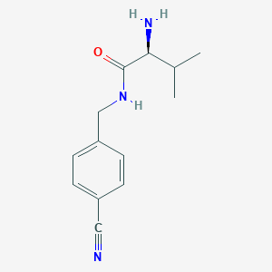 molecular formula C13H17N3O B7864829 (S)-2-Amino-N-(4-cyano-benzyl)-3-methyl-butyramide 