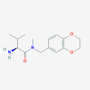 molecular formula C15H22N2O3 B7864882 (S)-2-Amino-N-(2,3-dihydro-benzo[1,4]dioxin-6-ylmethyl)-3,N-dimethyl-butyramide 