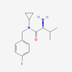 molecular formula C15H21FN2O B7864903 (S)-2-Amino-N-cyclopropyl-N-(4-fluoro-benzyl)-3-methyl-butyramide 