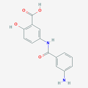 molecular formula C14H12N2O4 B7865049 5-(m-Aminobenzoylamino)salicylic acid 
