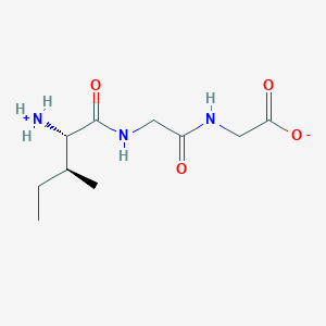 molecular formula C10H19N3O4 B7865063 2-[[2-[[(2S,3S)-2-azaniumyl-3-methylpentanoyl]amino]acetyl]amino]acetate 