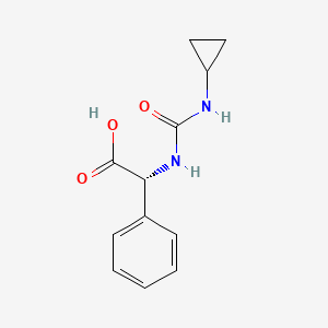 molecular formula C12H14N2O3 B7865214 (2R)-2-(cyclopropylcarbamoylamino)-2-phenylacetic acid 