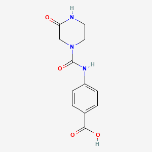 molecular formula C12H13N3O4 B7865229 4-[(3-Oxopiperazine-1-carbonyl)amino]benzoic acid 