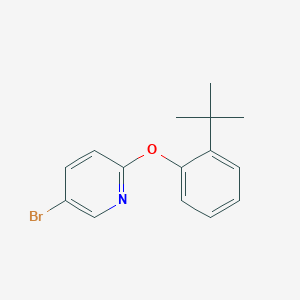 molecular formula C15H16BrNO B7865270 5-Bromo-2-(2-tert-butylphenoxy)pyridine 