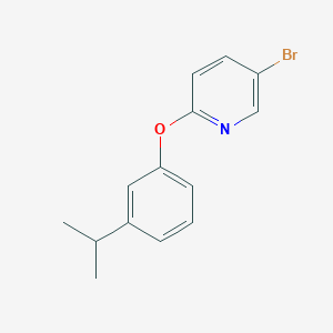 molecular formula C14H14BrNO B7865284 5-Bromo-2-(3-isopropylphenoxy)pyridine 