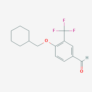 molecular formula C15H17F3O2 B7865331 4-(Cyclohexylmethoxy)-3-(trifluoromethyl)benzaldehyde 