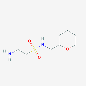 molecular formula C8H18N2O3S B7865421 2-Amino-N-(oxan-2-ylmethyl)ethane-1-sulfonamide 