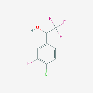 molecular formula C8H5ClF4O B7865555 1-(4-Chloro-3-fluorophenyl)-2,2,2-trifluoroethan-1-ol 