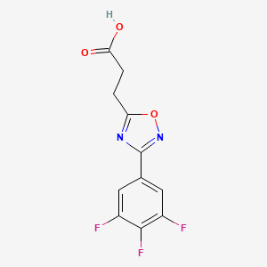 molecular formula C11H7F3N2O3 B7865556 3-(3-(3,4,5-Trifluorophenyl)-1,2,4-oxadiazol-5-yl)propanoic acid 